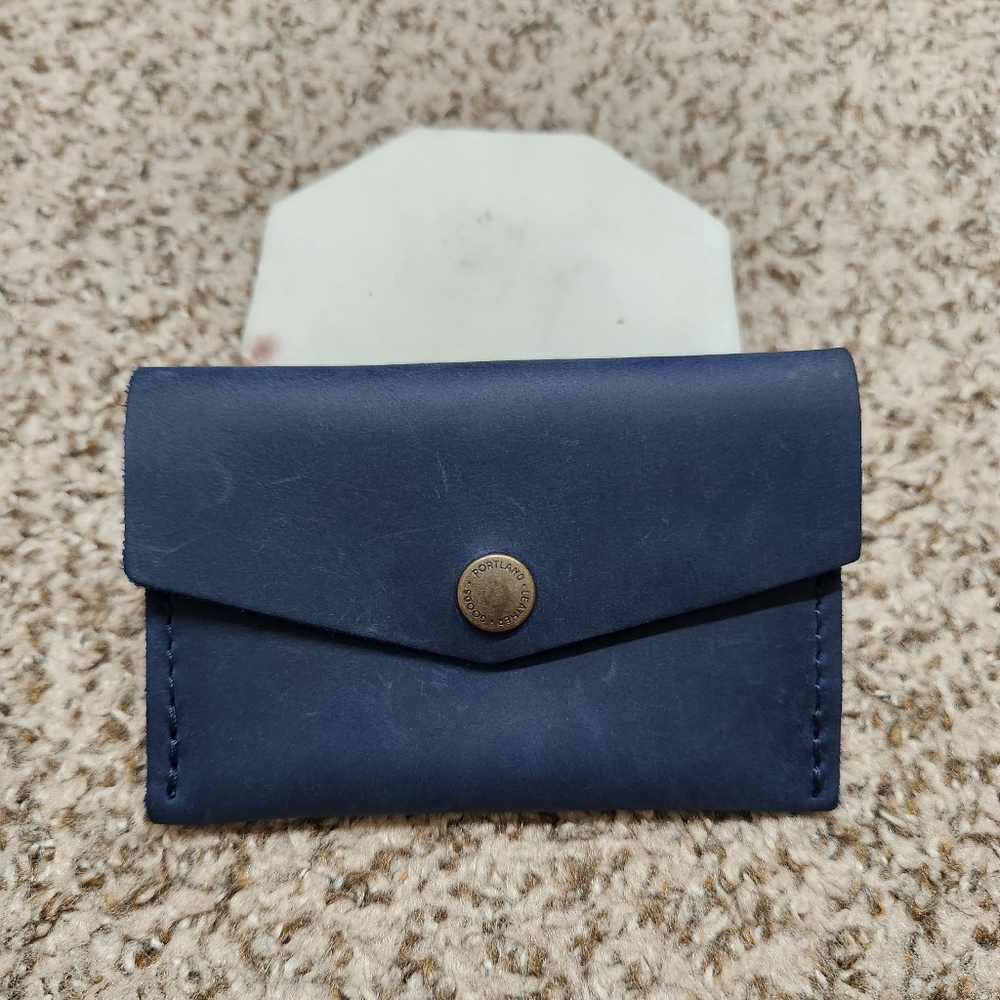 Portland Leather Goods Mini Envelope Wallet, color Deep Water